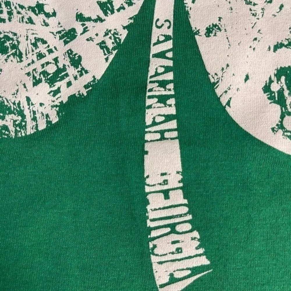 Savannah Georgia Lucky Shirt with clover Small Retro green and white - Picture 2 of 6